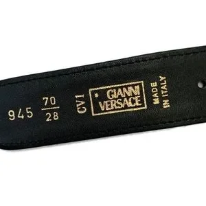 Gianni Versace Vintage 90s Black Horsehair Belt Authentic Gianni Versace Vintage 90s Medusa Black... | Depop main image 4